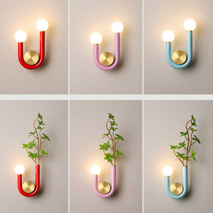 Japanese Aluminum U Shaped Round LED Wall Sconce Lamp