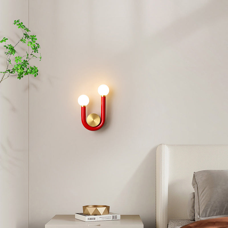 Japanese Aluminum U Shaped Round LED Wall Sconce Lamp