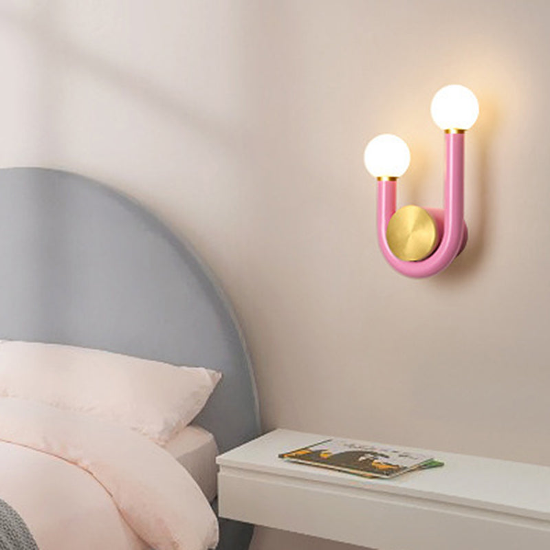 Japanese Aluminum U Shaped Round LED Wall Sconce Lamp