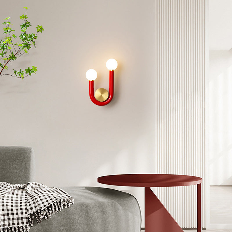 Japanese Aluminum U Shaped Round LED Wall Sconce Lamp