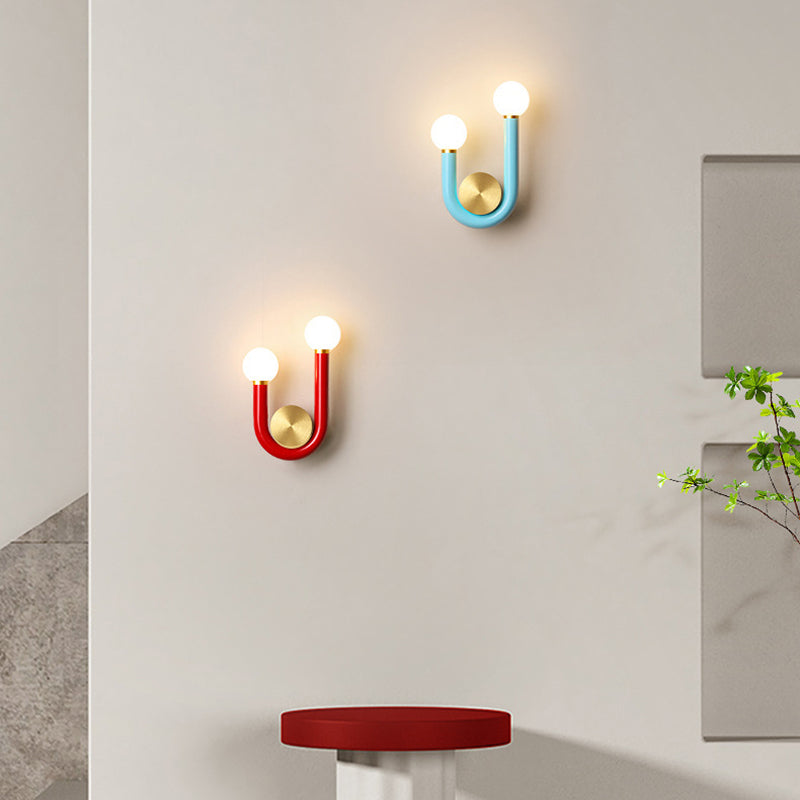 Japanese Aluminum U Shaped Round LED Wall Sconce Lamp