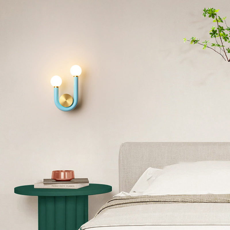 Japanese Aluminum U Shaped Round LED Wall Sconce Lamp