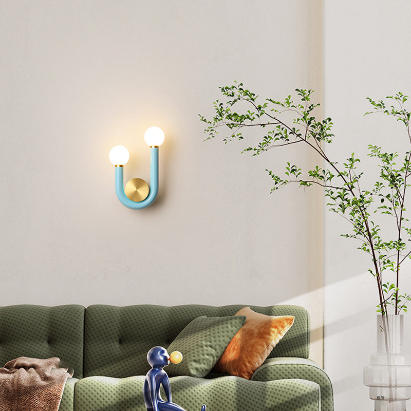Japanese Aluminum U Shaped Round LED Wall Sconce Lamp