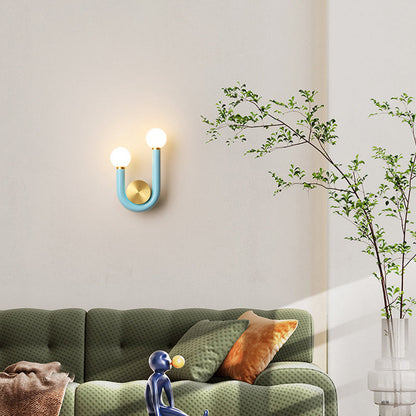 Japanese Aluminum U Shaped Round LED Wall Sconce Lamp