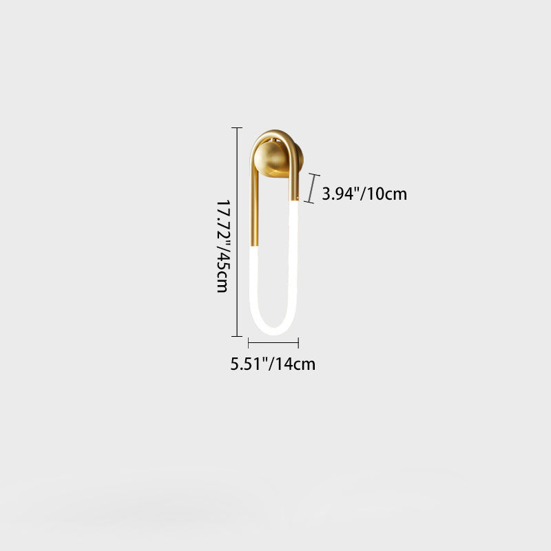 Modern Luxury Brass Acrylic Oval Globe LED Wall Sconce Lamp