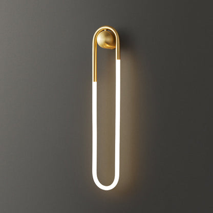 Modern Luxury Brass Acrylic Oval Globe LED Wall Sconce Lamp