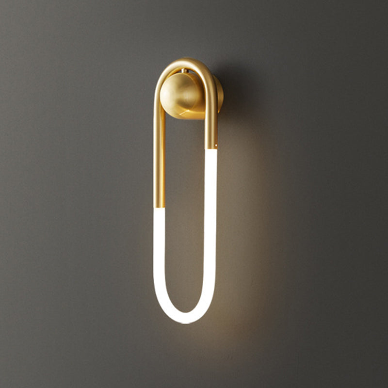 Modern Luxury Brass Acrylic Oval Globe LED Wall Sconce Lamp