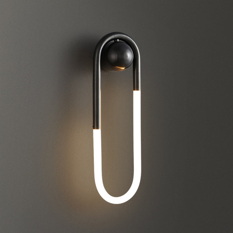 Modern Luxury Brass Acrylic Oval Globe LED Wall Sconce Lamp