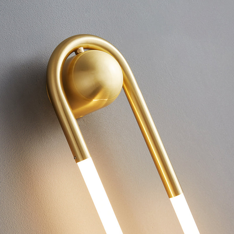 Modern Luxury Brass Acrylic Oval Globe LED Wall Sconce Lamp