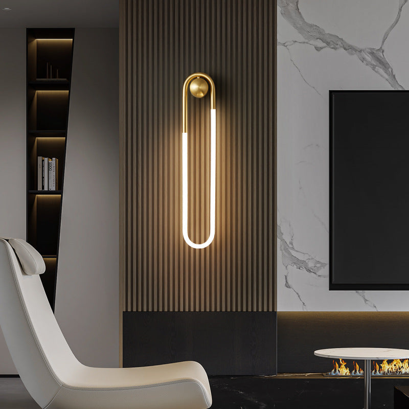 Modern Luxury Brass Acrylic Oval Globe LED Wall Sconce Lamp
