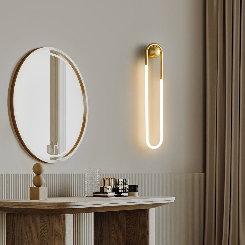 Modern Luxury Brass Acrylic Oval Globe LED Wall Sconce Lamp