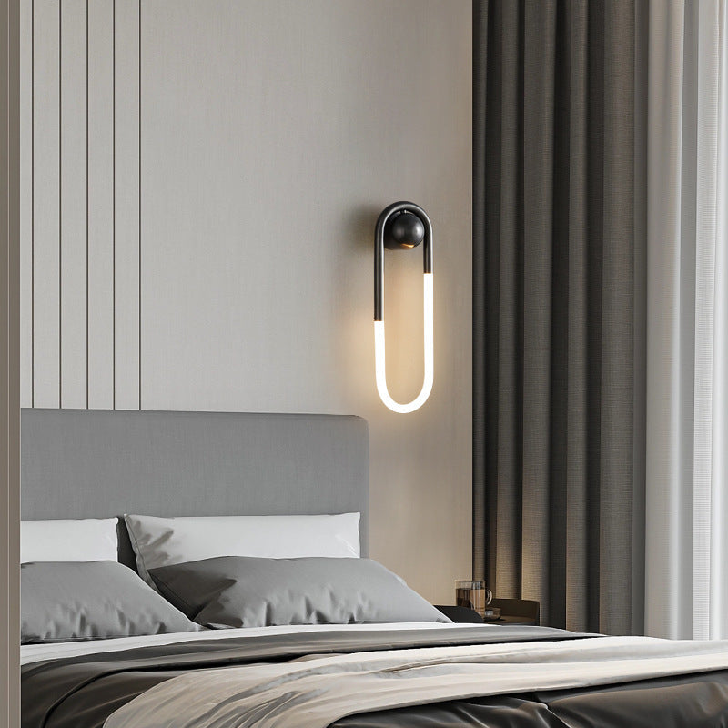 Modern Luxury Brass Acrylic Oval Globe LED Wall Sconce Lamp