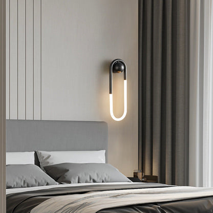 Modern Luxury Brass Acrylic Oval Globe LED Wall Sconce Lamp