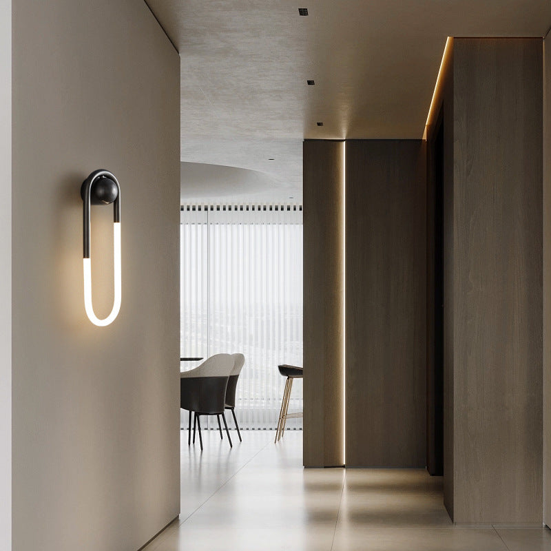 Modern Luxury Brass Acrylic Oval Globe LED Wall Sconce Lamp