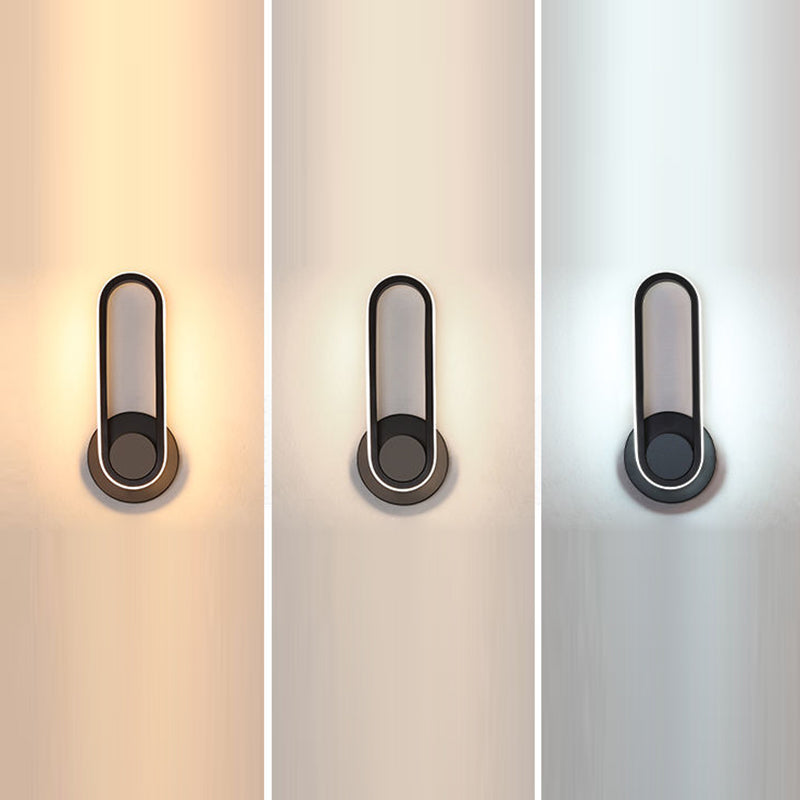 Nordic Acrylic Metal Round Oval LED Wall Sconce Lamp