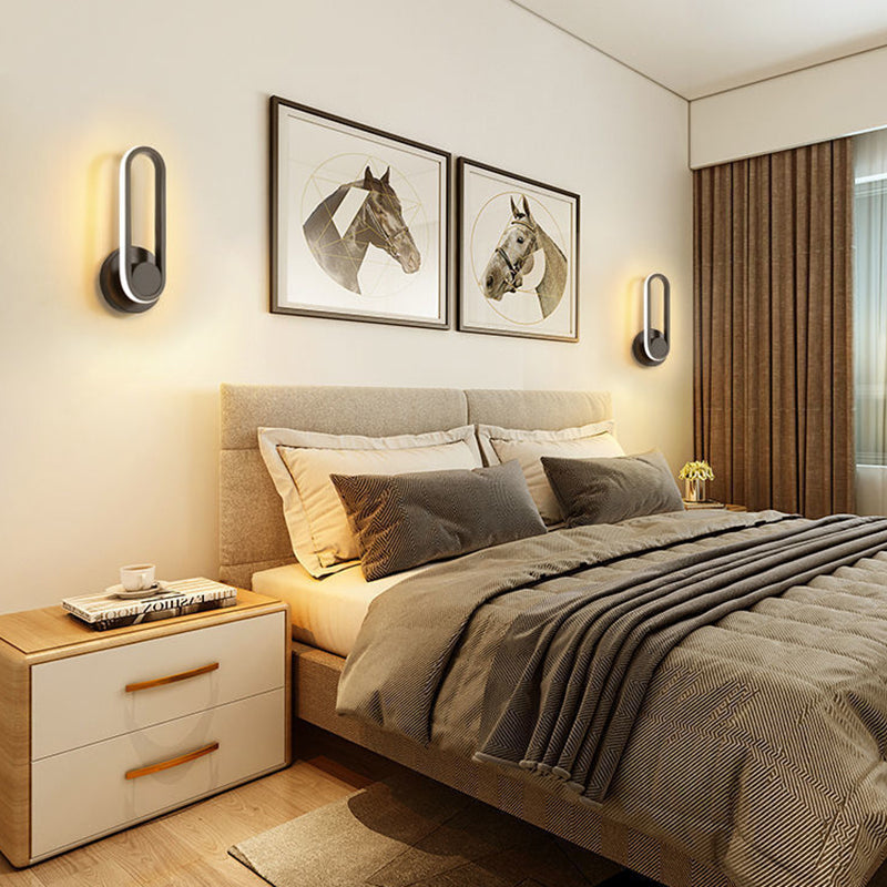 Nordic Acrylic Metal Round Oval LED Wall Sconce Lamp