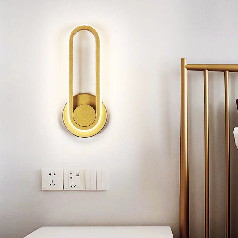 Nordic Acrylic Metal Round Oval LED Wall Sconce Lamp