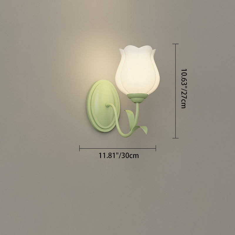French Iron Flower Leaf 1/2 Light LED Wall Sconce Lamp