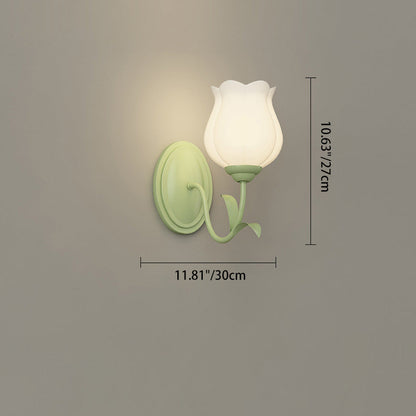 French Iron Flower Leaf 1/2 Light LED Wall Sconce Lamp