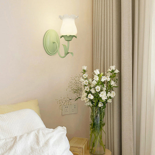 French Iron Flower Leaf 1/2 Light LED Wall Sconce Lamp