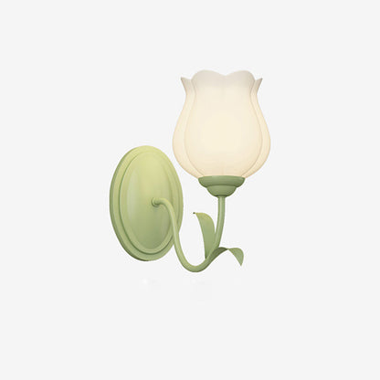 French Iron Flower Leaf 1/2 Light LED Wall Sconce Lamp