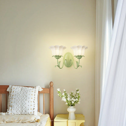 French Iron Flower Leaf 1/2 Light LED Wall Sconce Lamp