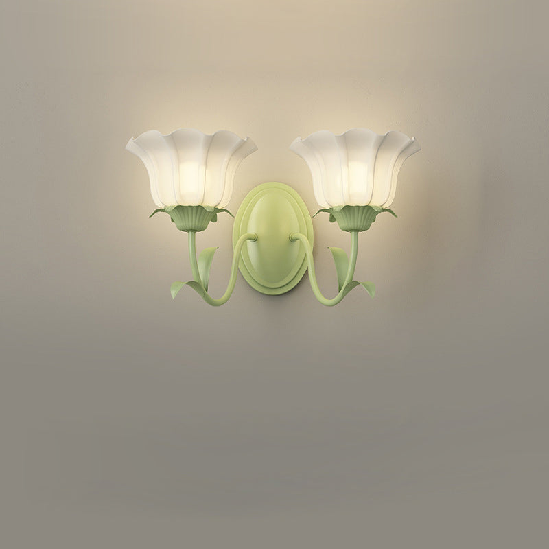 French Iron Flower Leaf 1/2 Light LED Wall Sconce Lamp