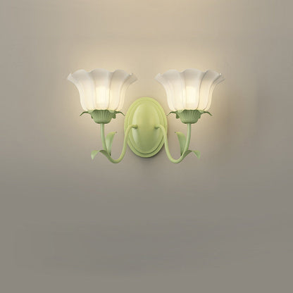 French Iron Flower Leaf 1/2 Light LED Wall Sconce Lamp