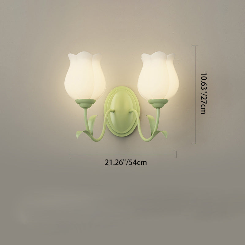French Iron Flower Leaf 1/2 Light LED Wall Sconce Lamp