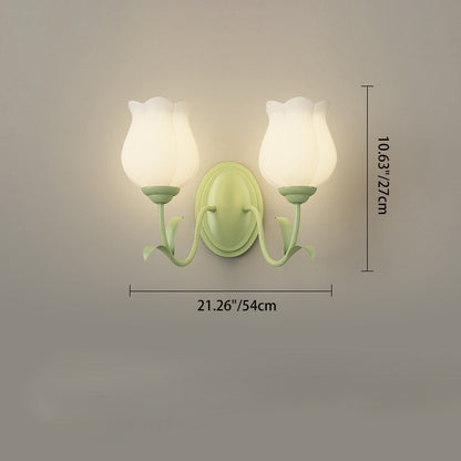 French Iron Flower Leaf 1/2 Light LED Wall Sconce Lamp