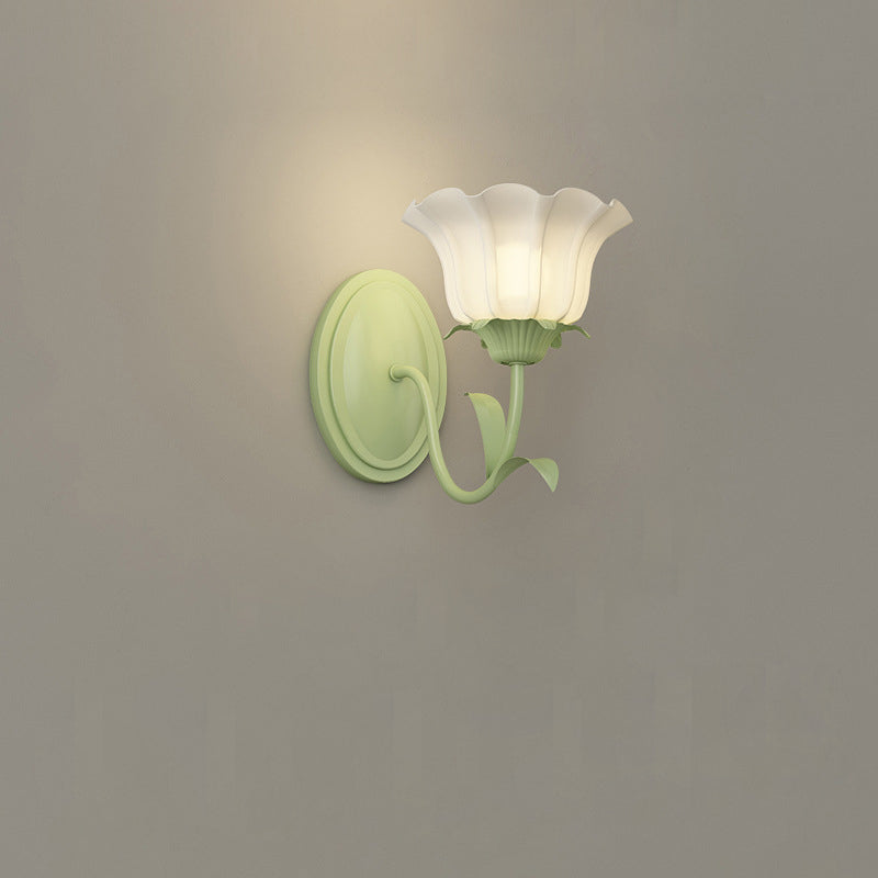 French Iron Flower Leaf 1/2 Light LED Wall Sconce Lamp