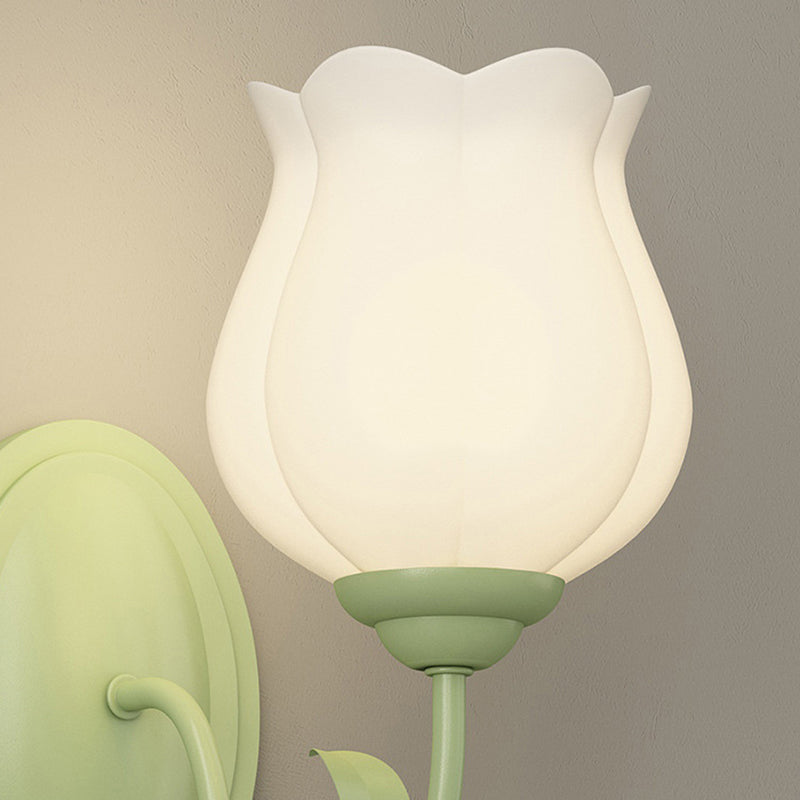 French Iron Flower Leaf 1/2 Light LED Wall Sconce Lamp