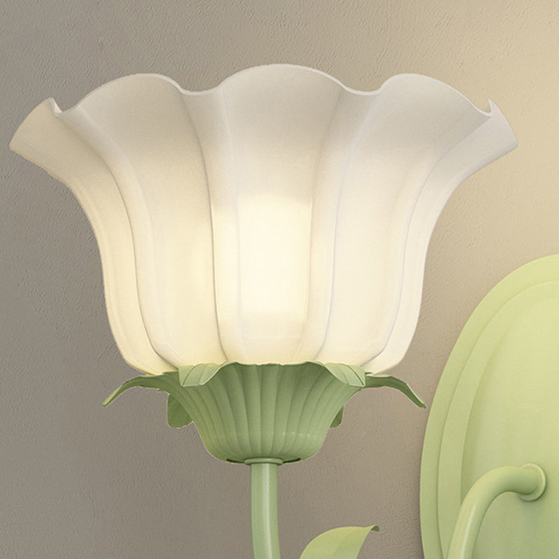French Iron Flower Leaf 1/2 Light LED Wall Sconce Lamp