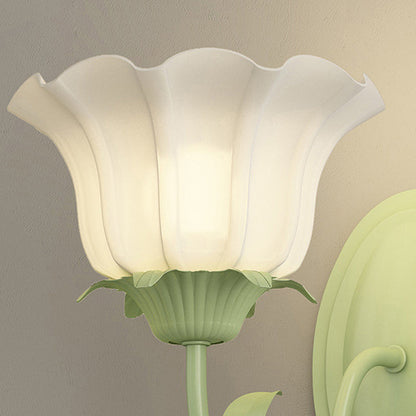 French Iron Flower Leaf 1/2 Light LED Wall Sconce Lamp