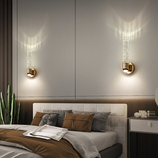 Acrylic Aluminum Crystal Bubble Round LED Wall Sconce Lamp