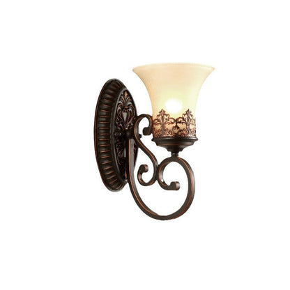 Farmhouse Iron Resin Oval Floral 1/2-Light Wall Sconce Lamp