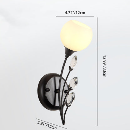Farmhouse Iron Round Leaf 1/2-Light Wall Sconce Lamp