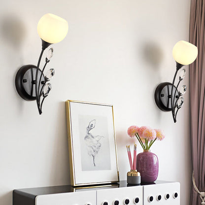 Farmhouse Iron Round Leaf 1/2-Light Wall Sconce Lamp