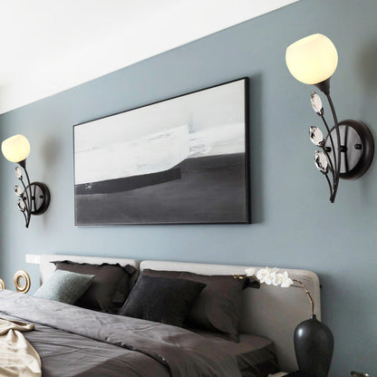 Farmhouse Iron Round Leaf 1/2-Light Wall Sconce Lamp