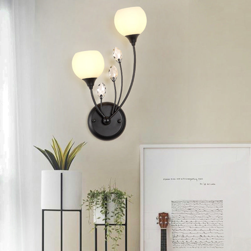 Farmhouse Iron Round Leaf 1/2-Light Wall Sconce Lamp