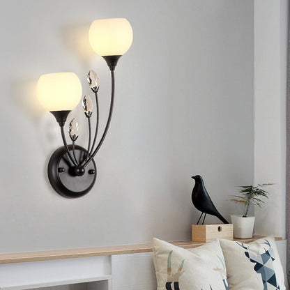 Farmhouse Iron Round Leaf 1/2-Light Wall Sconce Lamp