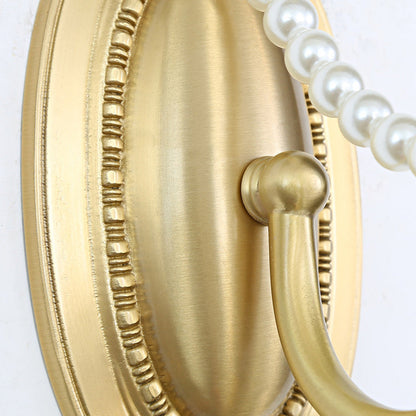 French Brass Floral Oval Curved 1-Light Wall Sconce Lamp