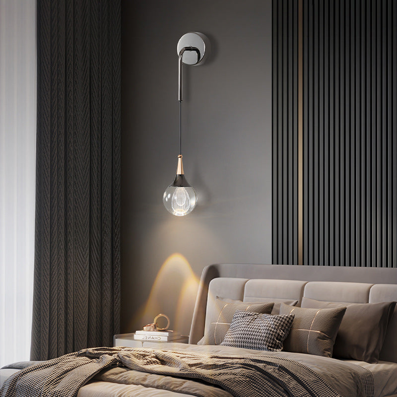 Crystal Ball Aluminum Iron Round 1-Light Wall Sconce Lamp