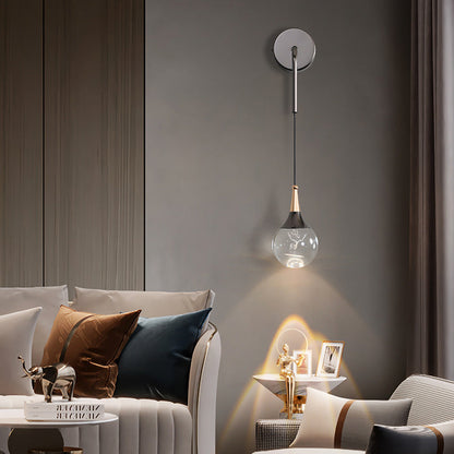 Crystal Ball Aluminum Iron Round 1-Light Wall Sconce Lamp