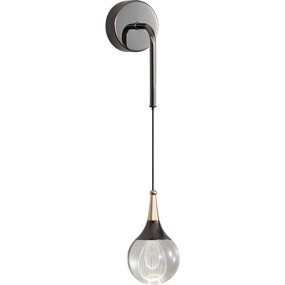 Crystal Ball Aluminum Iron Round 1-Light Wall Sconce Lamp