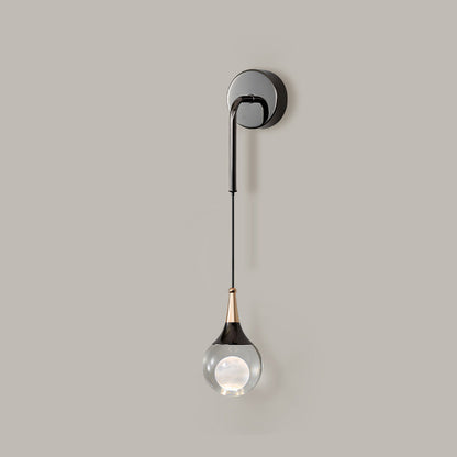 Crystal Ball Aluminum Iron Round 1-Light Wall Sconce Lamp