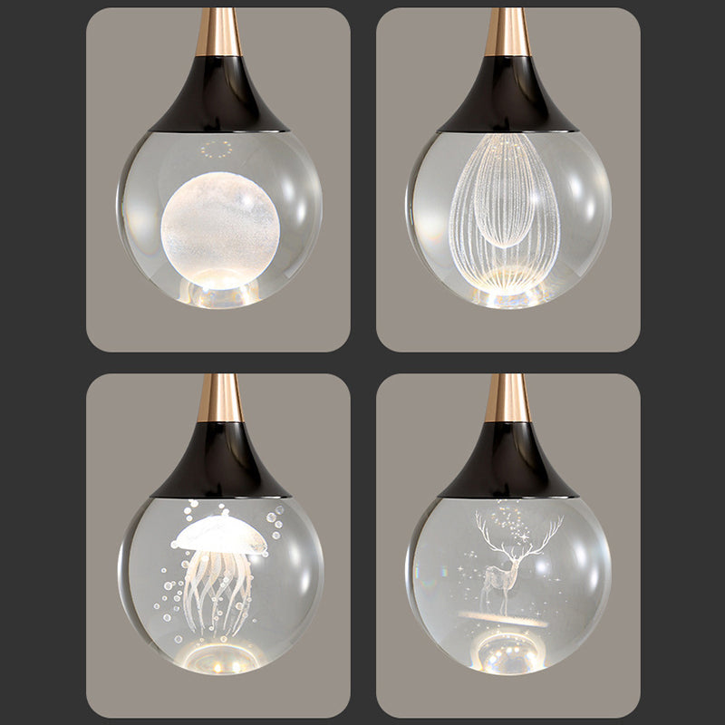 Crystal Ball Aluminum Iron Round 1-Light Wall Sconce Lamp