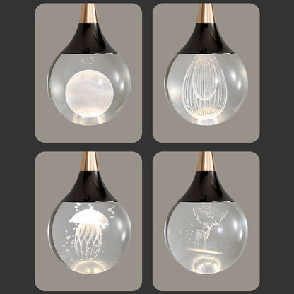 Crystal Ball Aluminum Iron Round 1-Light Wall Sconce Lamp