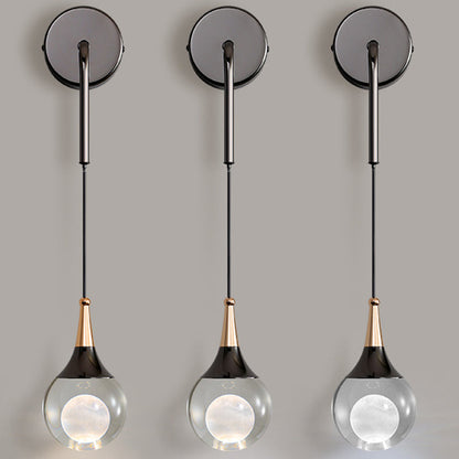 Crystal Ball Aluminum Iron Round 1-Light Wall Sconce Lamp