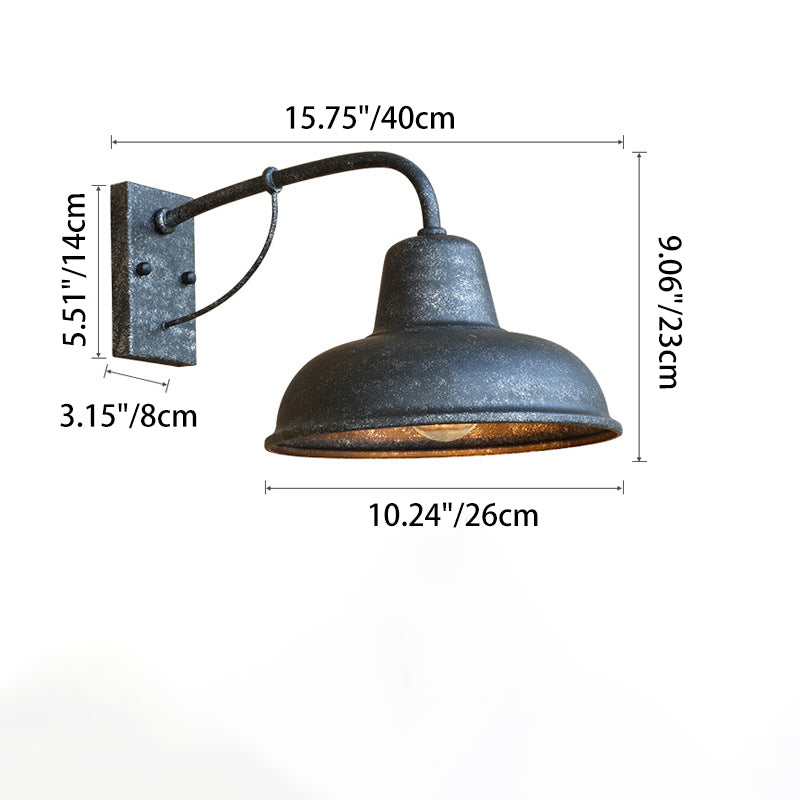 Traditional Iron Round Rectangular 1-Light Wall Sconce Lamp